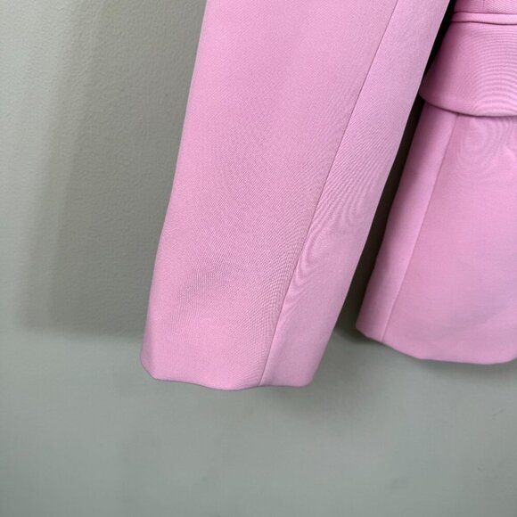 LAPOINTE Matte Crepe Broad Shoulder Blazer Jacket Womens 6 Blossom Pink Chic NWT - Picture 11 of 16